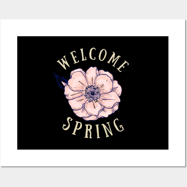 Hello Spring Flower March April May Earth Green Nature Mental Health Shirt Encouragement Love Inspirational Positivity Cute Happy Spiritual Gift Wall Art by EpsilonEridani